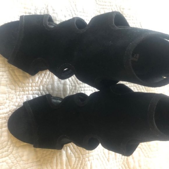 Topshop Black Suede Ankle-Tie Sandals - Picture 2 of 5